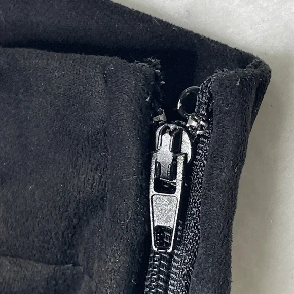 Alya Black Fringe Faux Suede Mini Skirt Size Large Western Style Cowgirl - Picture 4 of 8